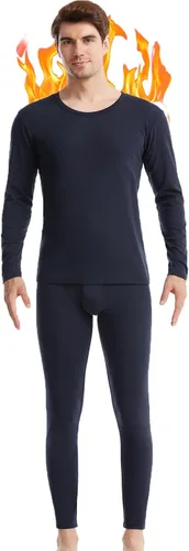 Vista 8 de Conjunto de ropa interior térmica para hombre, ropa interior larga para hombre, capa base, parte superior e inferior, ultra suave, regalos para Negro