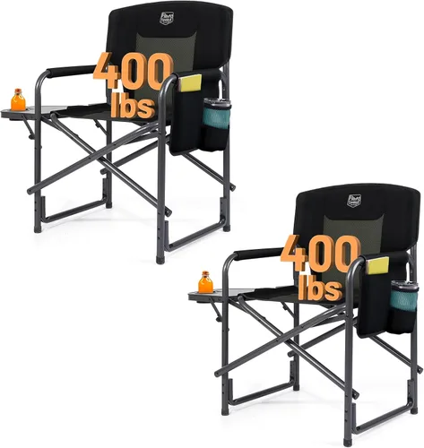 Vista 17 de TIMBER RIDGE Silla de camping de gran tamaño de aluminio, soporte 400lbs
