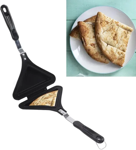 Vista 7 de Sartén para sándwich, sandwichera de aleación de aluminio, antiadherente doble cara Panini Maker para pasteles, pan.