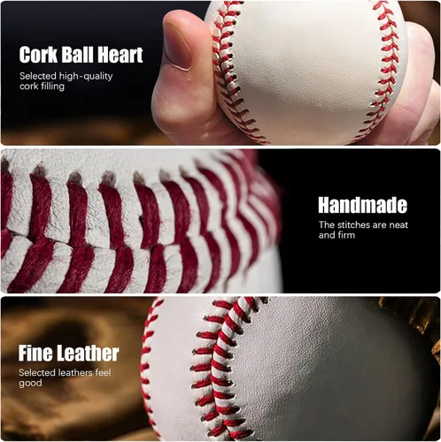 Vista 5 de Paquete de 12 pelotas de béisbol con autógrafo de práctica deportiva de 9 pulgadas para adultos y jóvenes, a granel para lanzar, lanzar, firmar