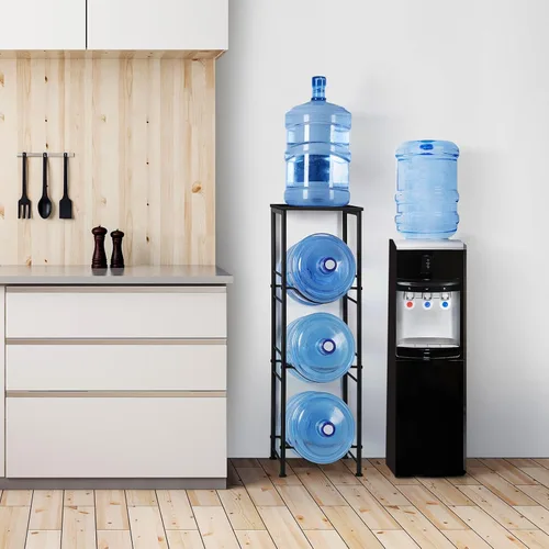 Vista 8 de OYEAL Soporte para Jarra de Agua de 5 Galones Organizador de Botellas de Agua con Estante, Estante de Almacenamiento de Botellas de Agua de Servicio