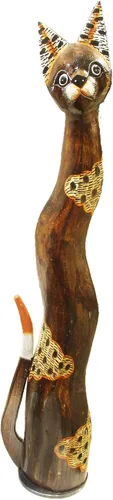Vista 5 de Gatos de madera surtidos con diferentes patrones (Calico, pequeño y mediano: 24 y 32 pulgadas)