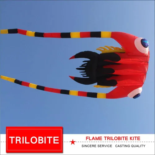 Vista 5 de Cometa roja grande inflable suave del trilobite para los adultos fácil volar mostrar cometas