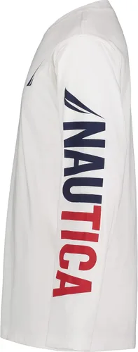 Vista 3 de Nautica Boys' Long Sleeve Graphic Crew Neck T-Shirt