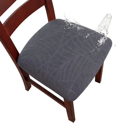 Vista 14 de Genina Fundas de asiento impermeables para sillas de comedor, fundas elásticas extraíbles y lavables, fundas de cojín para sillas de comedor