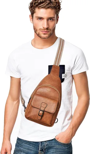 Vista 8 de Mroede Crossbody Bags for Women Men Sling Bag 5 Pockets Fanny Pack Sling Backpack Chest Daypack Travel Purse Anti Theft