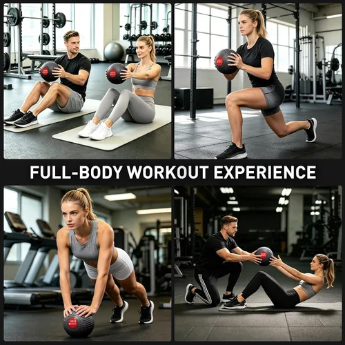 Vista 6 de Slam Ball 8-10 lb Medicine Ball Weighted Balls for Exercise and Workout, Strength, Cardio, Cross-Training and Core Workouts