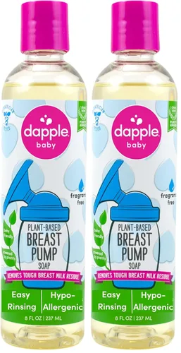 Vista 9 de Dapple Jabón de extractor de leche para bebé, botella de 8 onzas líquidas, sin fragancia, a base de plantas e hipoalergénico, fórmula de fácil