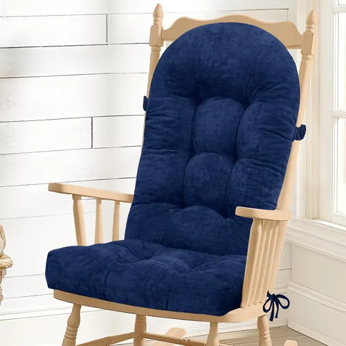 Vista 27 de Cojín para Silla Mecedora - Tela de Chenilla, Esponja de Alta Densidad, Almohadillas de Asiento Copetudas Antideslizantes y Duraderas con Lazos