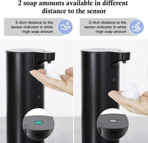 Vista 2 de LAOPAO Dispensador automático de jabón espumoso: dispensador de jabón recargable sin contacto dispensador de jabón de espuma de acero inoxidable