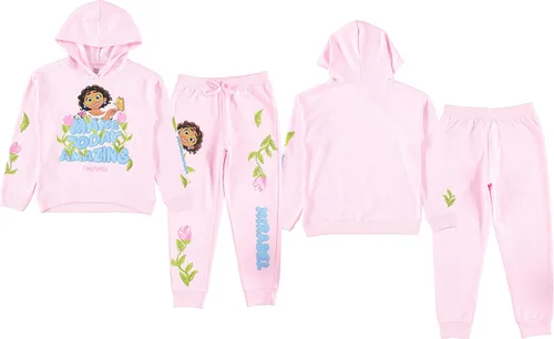 Vista 3 de Disney ENCANTO - Conjunto de sudadera con capucha y ropa deportiva para niñas, Mirabel, Isabela y la magia de la familia, juego de 2 piezas, tallas