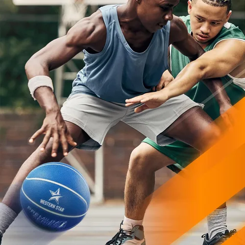 Vista 3 de Western Star Baloncesto profesional, tamaño y peso oficiales, tamaño 7, 29.5 pulgadas, ultra agarre, pelota de juego para interiores y exteriores
