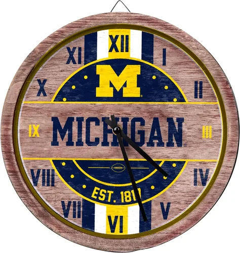 Vista 11 de FOCO NCAA Reloj de pared de barril de madera