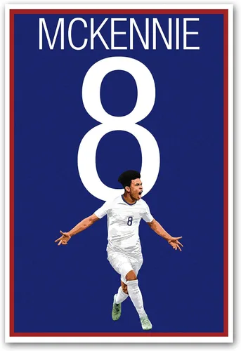 Vista 3 de Weston McKennie - Póster de fútbol de Estados Unidos, arte de fútbol, impresión de fútbol sin marco, decoración de fútbol, póster de fútbol