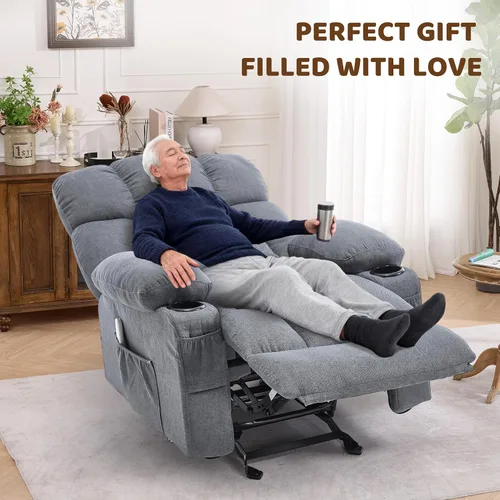 Vista 9 de Rocker - Silla reclinable para sala de estar con masaje por vibración y Gris