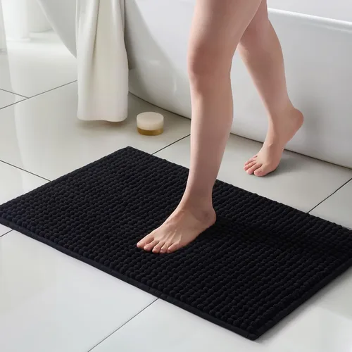 Vista 36 de FRESHMINT Alfombra de baño de felpilla gruesa y grumosa, 17"x24", alfombrilla de baño antideslizante, accesorio decorativo suave, linda alfombrilla