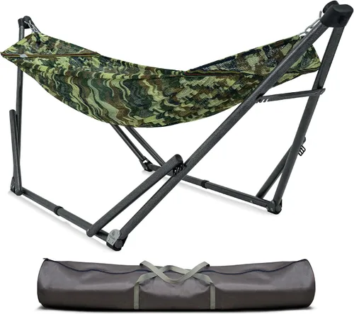 Vista 14 de Soporte de hamaca Tranquillo Uniki con garantía de 3 años, hamaca plegable instantánea de 30s con soporte, hamaca de camping con capacidad de 550 1.