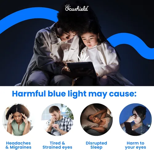 Vista 4 de Ocushield Protector de pantalla de vidrio templado antiluz azul para Apple iPad Mini 1/2/3 (7.9") - Filtro de luz azul para iPad - Anti reflejo