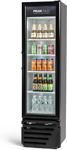 Vista 13 de PEAKCOLD + Refrigerador vertical de 1 puerta - Refrigerador comercial negro de 19.2 pies cúbicos de bajo consumo con puerta de vidrio