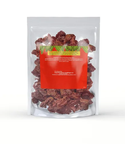 Vista 2 de Unpretentious Chiles secos enteros Carolina Reaper, 25 unidades, chiles extremadamente picantes, salsa picante