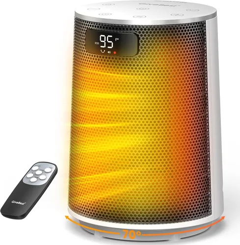 Vista 11 de GiveBest Calentador de espacio, calentadores eléctricos portátiles para uso en interiores con termostato y control remoto, oscilación de 70°
