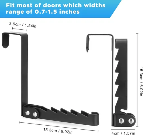 Vista 2 de FYY Ganchos para colgar sobre la puerta, 1 paquete plegable plegable sobre la puerta, estante organizador para ahorrar espacio, colgador