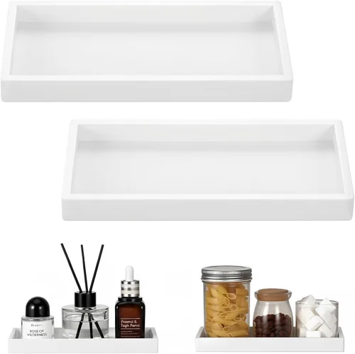 Vista 11 de Luxspire Bandeja de tocador de baño, bandeja de silicona para encimera de cocina de 7.9 x 4 pulgadas para dispensador de jabón, organizador