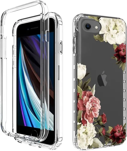 Vista 6 de Funda de teléfono para iPhone SE 2022/SE 3 2022/iPhone SE 2020/iPhone 7/iPhone 8 con protector de pantalla de vidrio templado, funda protectora