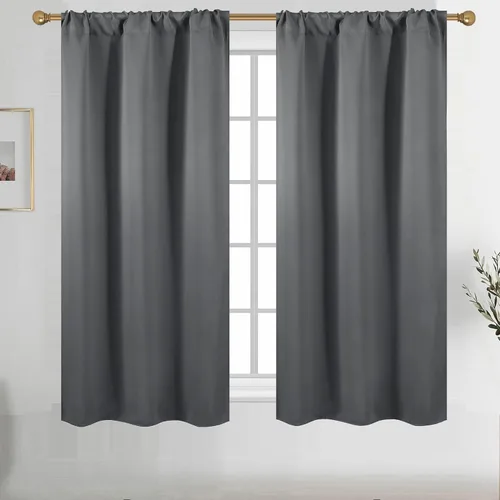 Vista 38 de Diraysid Cortinas opacas beige para dormitorio y sala de estar, cortinas con aislamiento térmico para oscurecer la habitación, 42 x 63 pulgadas, 2