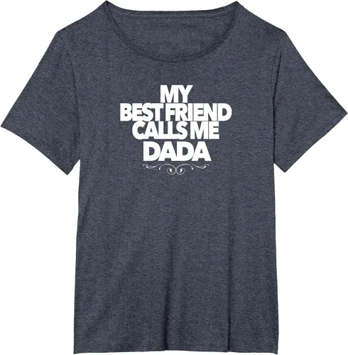 Vista 14 de My Best Friend Calls ME DADA Funny Baby Shower Present dad T-Shirt Asphalt Grey