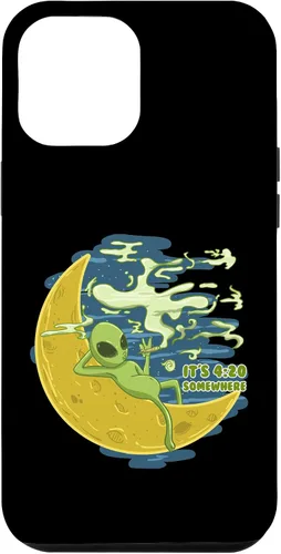 Vista 6 de Estuche de regalo para iPhone 14 Pro Alien 420 Somewhere Funny ET Cannabis Marihuana Stoner