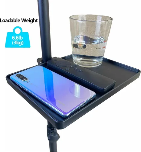 Vista 4 de Bandeja de soporte para micrófono, soporte de micrófono, estante de abrazadera de trípode para hoja de música, transmisión, karaoke, grabación