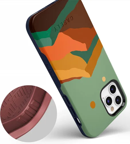 Vista 2 de Casely Funda para iPhone 12/12 Pro Endless Peaks Colorblock Mountain Compatible con MagSafe Diseño protector audaz