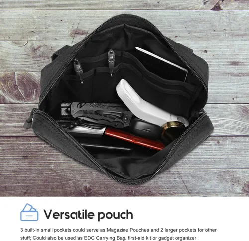 Vista 5 de ProCase Bolsa táctica Molle de administración, bolsa militar MOLLE horizontal multiusos utilidad gadget engranaje bolsa de herramientas