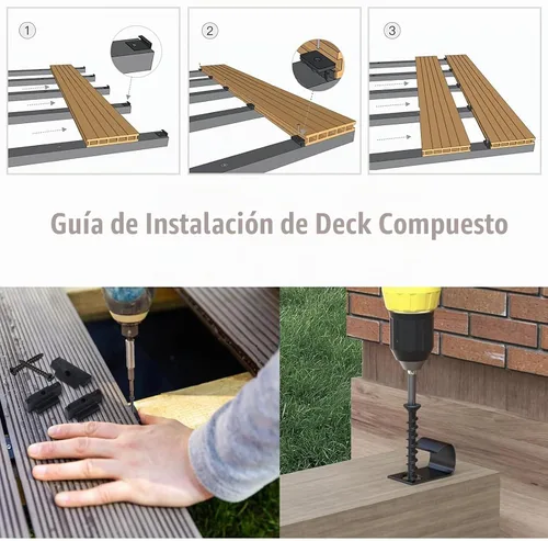 Vista 5 de Clips de cierre ocultos, clips de cubierta compuestos y sujetadores ocultos de cubierta con kit universal de clips de arranque de acero inoxidable