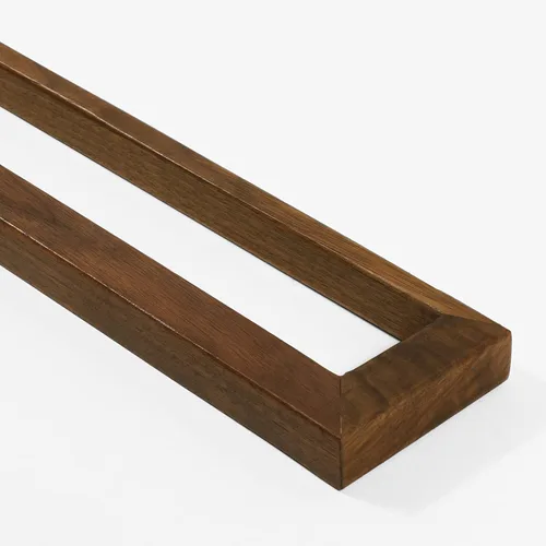 Vista 5 de Toallero montado en la pared, soporte para toallas de mano, toallero de 18 pulgadas para baño, toallero rústico de madera (madera de nogal negro)