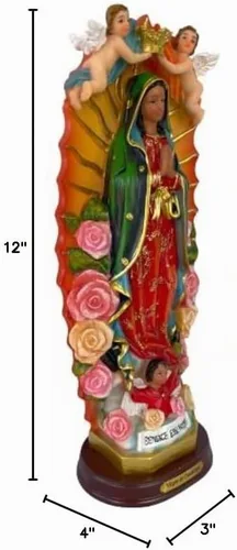 Vista 4 de Cannan Figura religiosa Virgen De Guadalupe Con Angeles Bendice Este Hogar de 12" Nuestra Señora de Guadalupe