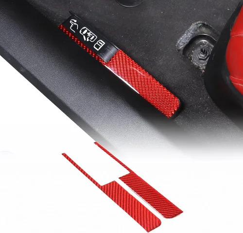 Vista 10 de Adhesivo de interruptor de cerradura de puerta de emergencia de fibra de carbono 3D suave Compatible con Corvette C8 Stingray Z06 Z51 2020 2021 2022