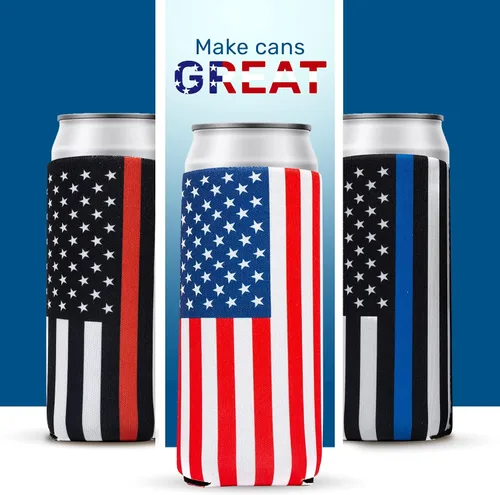 Vista 7 de QualityPerfection - Fundas delgadas para enfriar latas, bebidas energizantes, cervezas, distintos diseño, de 12 onzas (354 ml), de neopreno