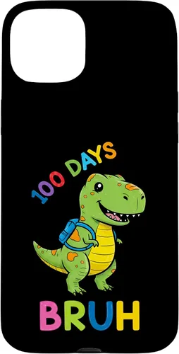 Vista 9 de Bruh 100 Days of School Dinosaur Kids Girls Boys Case for iPhone 17