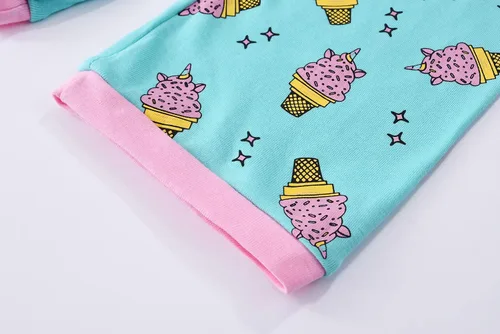 Vista 4 de Joyond Summer Pajamas for Girls Cotton Toddler Clothes Kids Short Sleeves Snug-Fit Sleepwear Unicorn Flamingo Pjs Set
