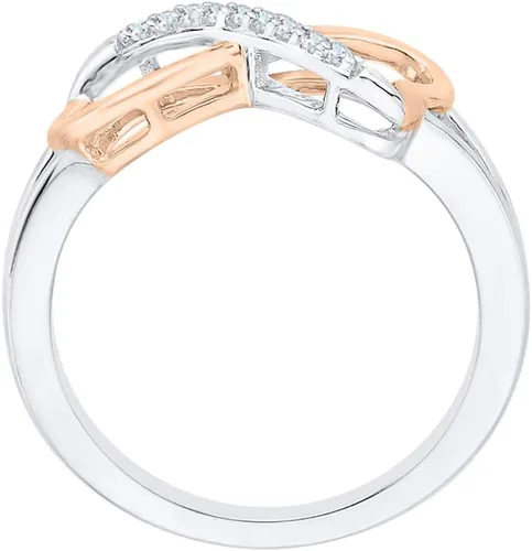 Vista 3 de KATARINA Anillo de diamantes infinito en forma de corazón en plata de ley en dos tonos (120 cttw, J-K, I1-I2)