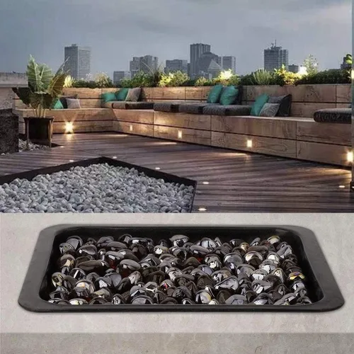 Vista 6 de Mr. Fireglass 10 libras de cristales de fuego mezclados en forma de diamante para chimenea y hoguera al aire libre y paisajismo - 2.54 cm de alto