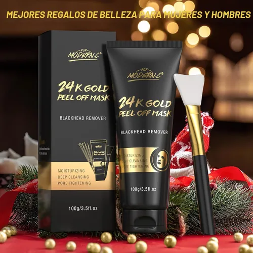 Vista 8 de Máscara eliminadora de puntos negros, máscara desprendible de oro de 24 quilates, máscara facial dorada antienvejecimiento, limpieza profunda