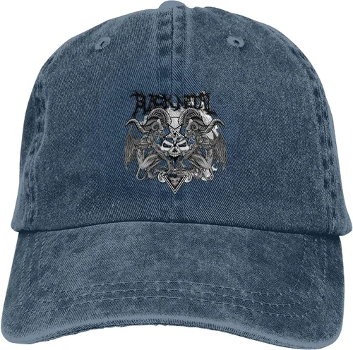 Vista 9 de Cowboy Hat Trendy Hats for Man and Women Djustable Four Season Outdoor Baseball Cap of Hell Skull with Angel Navy Blue
