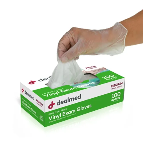 Vista 16 de Dealmed Guantes de examen de vinilo – 100 ct. Guantes médicos pequeños, guantes desechables, guantes sin látex no irritantes para un botiquín