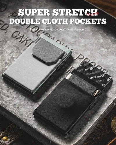 Vista 24 de DUGRAFT Tarjetero para tarjetas de crédito con bolsillo para dinero, minimalista, delgado, de aluminio, de metal, para hombres, con bloqueo RFID