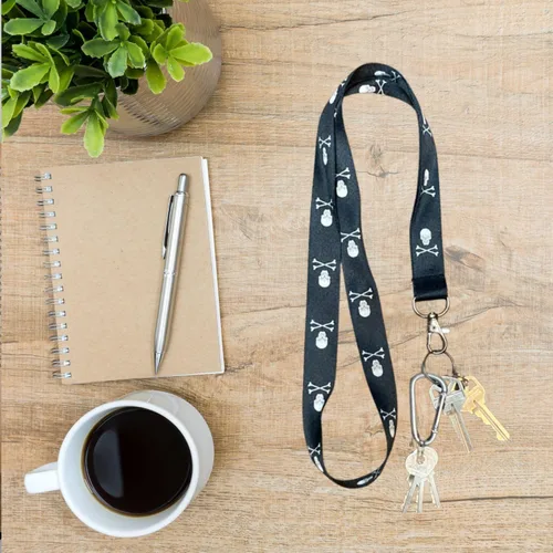 Vista 3 de Execucat Skull & Crossbones Lanyard Keychain ID Badge Holder