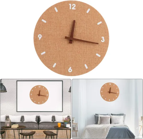 Vista 6 de 1pc reloj de pared rústico colgante reloj digital de pared simple decorativo reloj romano número madera
