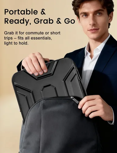 Vista 5 de DOMISO Funda para laptop de 13.3 pulgadas con asa, bolsa de computadora a prueba de golpes, impermeable, funda protectora de EVA para portátiles
